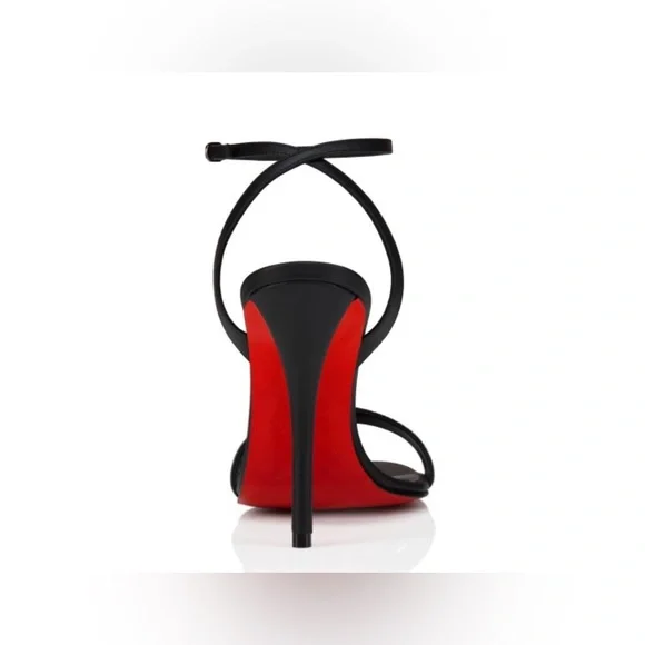 Christian Louboutin LoubiGirl 100 Black Leather Heels Size 41 - Picture 3 of 13